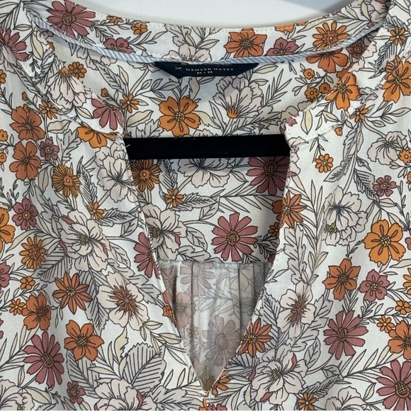 Denver Hayes Autum Floral Tie Waist Elastic Long Sleeves Size M Pockets Boho - Picture 3 of 15
